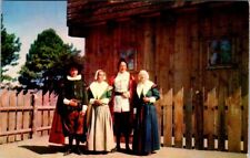 Postcard First Fort Meeting House of the Pilgrims Plymouth Mass Family at Church picture