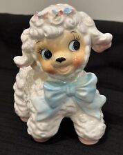 Vintage  Anthropomorphic Baby Lamb  Planter Baby Sheep Blue  Pink Mid Century picture