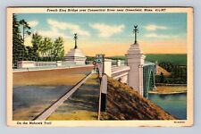 Greenfield MA-Massachusetts, French King Bridge, River Souvenir Vintage Postcard picture