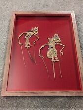 Vintage Wayang Kulit Leather Shadow Puppets  Indonesia Framed picture