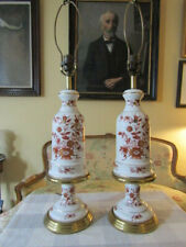 Pair of Vintage Porcelain Table Lamps with Asian Motif Decoration picture