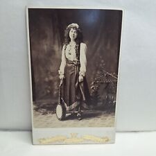 Cabinet Photo Lady Gypsy Folk Costume Circus Panto Music Stage Performer ? Banjo picture