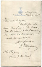 1877 Edwin D. Morgan Writes to Rutherford B. Hayes’ Private Secretary William Ki picture