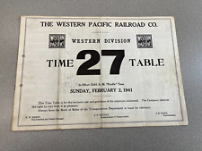 Feb 1941 Western Pacific Railroad Co. Western Division Employ Time Table No. 27 picture