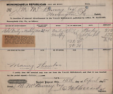 1895 Billhead Monongahela Valley Republican 