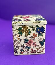 Vintage Chintz Tin by DAHER Made in England Hinged Lid SALE picture