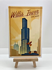 Willis Tower - Chicago,Illinois - Lithograph  Lantern Press Postcard (E286) picture