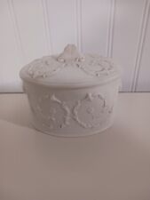 Vintage Ermete Agostinelli Porcelain Trinket Box Bisque picture