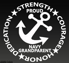 Proud Navy Grandparent Vinyl Decal Sticker American Military Soldier  picture