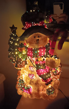 Vintage Puleo International Christmas Fiber Optic Resin Sculpture Snowman RARE picture