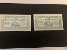 Vintage BUSTER BROWN BUCKS 2 Pcs 10c & 50c McNeil Manitowoc Wis  picture