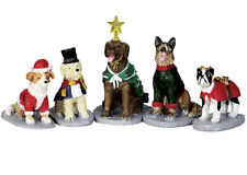 Lemax -Costumed Canines-Holiday Village Accent -Set Of 5 Decorative Dogs picture