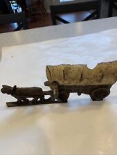 Doorstop Vintage Cast Iron Spencer Foundry Wedge Doorstop Covered Wagon picture