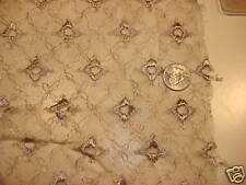 Antique GRAY NET FABRIC with SATIN STITCH DESIGN 1/2 picture