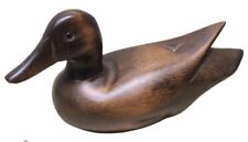 Carved Wooden Duck Glass Eyes - 9 x 4 x 4.5