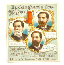 1890's Buckingham's Dye Barber Beard Shaving Advertising Trade Card Nashua NH picture