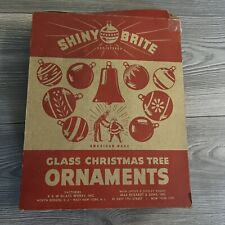 1 Vintage EMPTY Shiny Brite Box Box In Red Classic 1950s Cardboard Ornament box picture