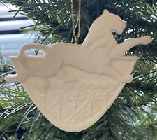 VTG 2002 Demdaco Christmas Wishes Ornament LION COURAGE Matte White NO BOX #2 picture