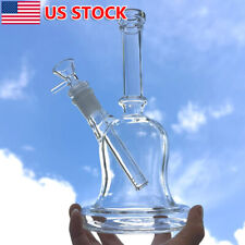 8.6 Inch Clear Pot shape Hookah Heavy Glass Bong Smoking Water Pipe + Glass Bowl picture