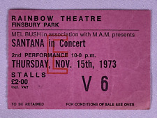 Santana Ticket Original Vintage The Rainbow Theatre London November 1973 #1 picture