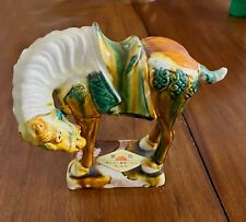 CERAMIC MING HORSE - TRADITIONALLY COLORED AND GLAZED picture