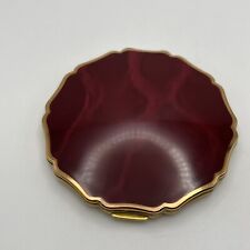Vintage Shaklee Compact Made In England Burgundy Powder Compact picture
