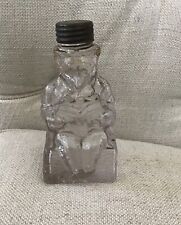 Antique 1920’s Roosevelt Bear Seated Reading Teddy Ground Lip Bottle W/Cap picture