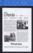 1932 French Line: Paris is Gay and Grapes are Ripe  -Vintage PRINT AD picture