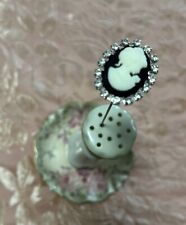 Beautiful Antique/Vintage Style  Handcrafted Hatpin- Cameo-Rhinestone head picture