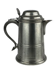 Vintage English Pewter Lunt Silversmiths Stein Tea/Coffee Pot Hinged Lid 8 X 5 picture