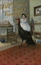 Children 1914 Wishing You A Happy Thanksgiving Samson Brothers Postcard 1c stamp picture