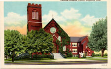 Napoleon, Ohio, Emanuel Lutheran Church, Linen Postcard 3326 picture