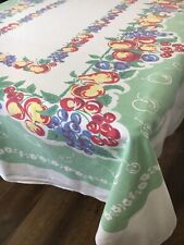 vintage cotton printed tablecloth Cotton 64”x58” Excellent Condition picture