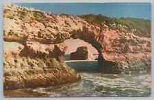 State View~Natural Bridge Rock Formation~From Beach~Santa Cruz CA~Vintage PC picture