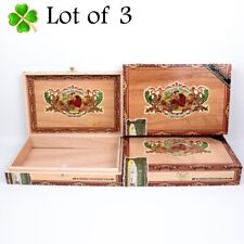 Lot of 3 Flor de las Antillas Toro Grande Empty Wood Cigar Box 10.5