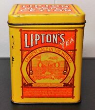 Vintage Lipton Tea Planter Ceylon Advertising Tin 1990s Bristol Ware picture