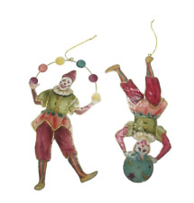 Hand Painted Capiz Shell Circus Clown Ornaments 7
