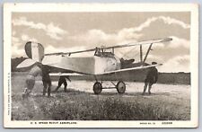 WWI Aeroplane~US Army Speed Scout Biplane~Soldiers Push~Passed By Censor~c1917  picture