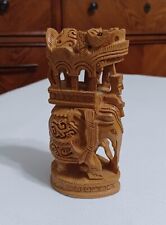 Intricately Hand Carved Wood Elephant Incense Holder? Indian Elephant Sculpture picture