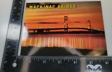 Postcard The Mackinac Bridge Michigan at Dusk Straits of MI-  picture