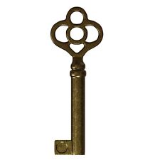 KY-14 Skeleton Key Antique Brass Plated Replacement Hollow Barrel for Antique... picture