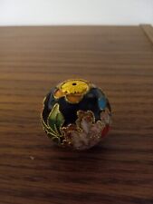 Vintage Cloisonne Ornament  Floral Print 1 and 1/4 inch  picture
