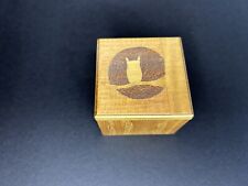 Vintage Hand Carved Wood Inlay  Ring Stash Trinket Box -Sliding Top picture