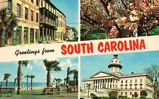 Postcard SC Greetings from South Carolina Multi View Chrome Vintage PC J8676 picture
