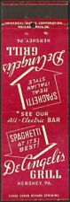 SUPERB early ~ DeANGELIS GRILL ~ matchbook cover HERSHEY, PA pennsylvania picture