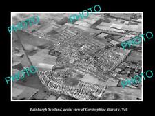 OLD LARGE HISTORIC PHOTO EDINBURGH SCOTLAND AERIAL VIEW OF CORSTORPHINE c1940 picture