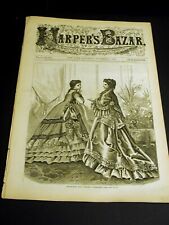 Harper's Bazar November 7 1868 LADIES VICTORIAN FASHIONS Dresses Bonnets Cloaks picture