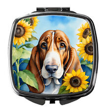 Basset Hound In Sunflowers Compact Mirror picture