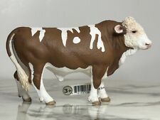 SCHLEICH SIMMENTAL BULL brown white Farm Figure toy 2008 Retired 13640 Used picture