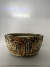 ANTIQUE USA WELLER FOREST TREE WOODCRAFT AMERICAN ART POTTERY PLANTER/BOWL picture
